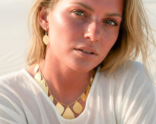 Bold Multi Leaf Gold Necklace