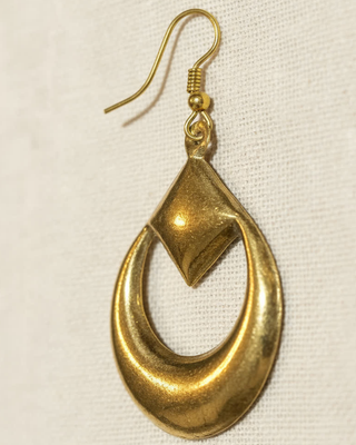 Mosaic Teardrop Earrings – Moroccan Brass Charm