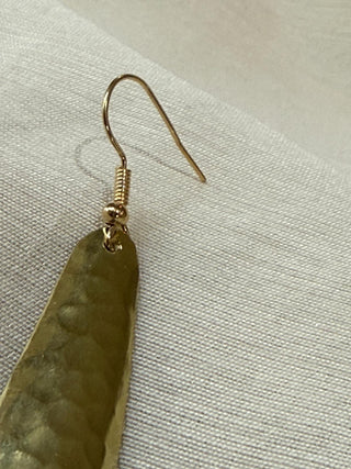 Moroccan Brass | Hammered Drop Earrings