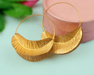 Brass Gold 18k Hoop Earrings