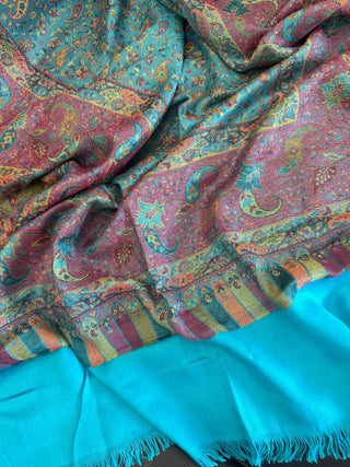 Desert Marigold Jaipur Pashmina – Saffron & Sage Hand-Woven Shawl