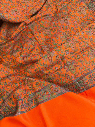 Peacock Sky Jaipur Pashmina – Turquoise & Gold Hand-Loomed Scarf