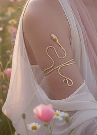 Golden Serpent Arm Cuff – Boho Luxe Goddess Collection