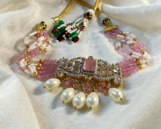 Royal Romance: Ruby & Pearl Choker Set