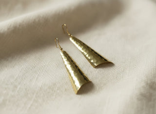 Moroccan Brass | Hammered Drop Earrings