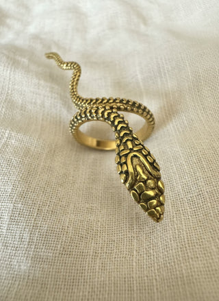 morrocon brass - cobra charm ring