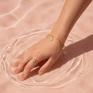 Gold & Pearl Sea Charm Bracelet