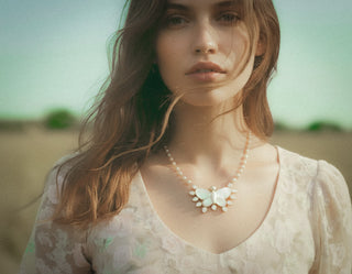Butterfly Pearl Pendant Necklace – Elegant BoHo Garden Muse Collection