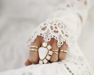 Seven-Stone Pearl Shell Statement Ring
