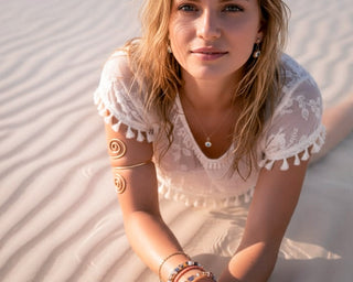 Moroccan Spiral Brass Arm Cuff | Hand-crafted Artisan Arm Bangle (Copy)