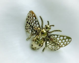 Golden Hive – Moroccan Handcrafted Brass Bee Ring